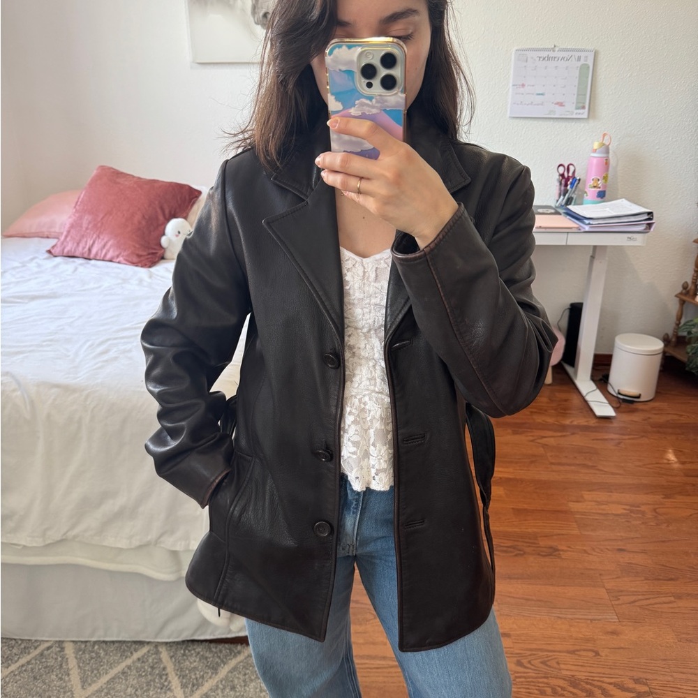 Women's Dark Brown Leather Jacket